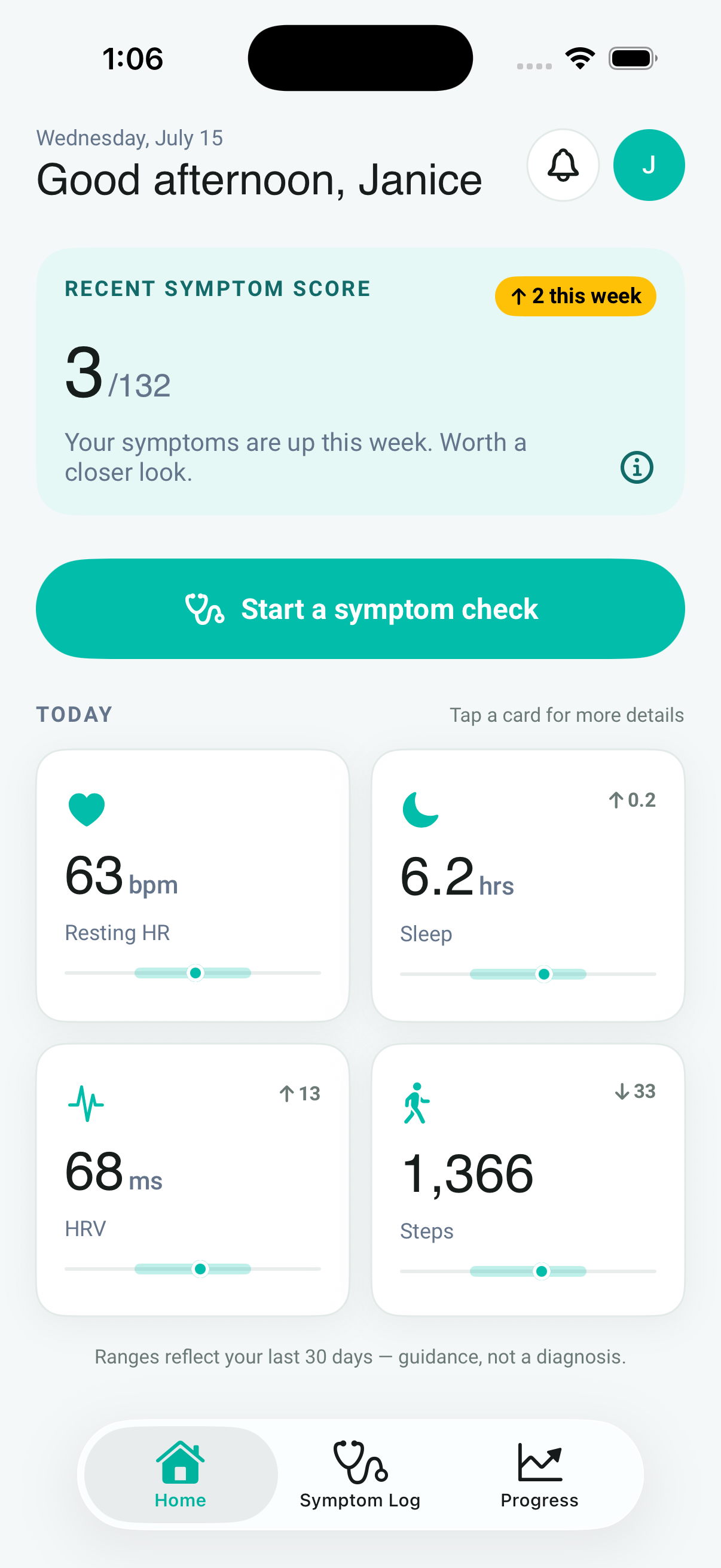 Neuro app screen