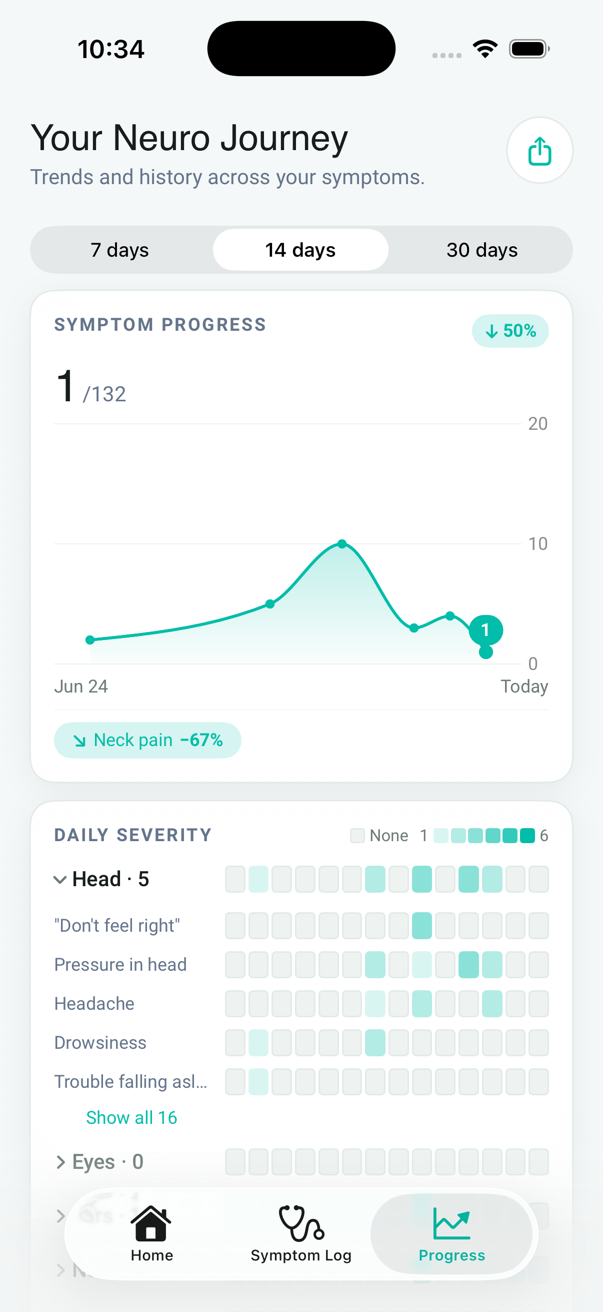 Neuro app screen